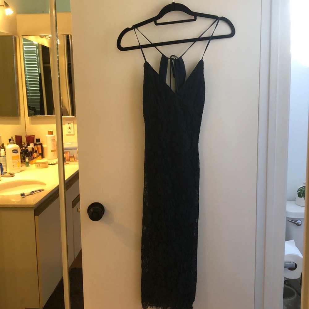 Deep green lace dress